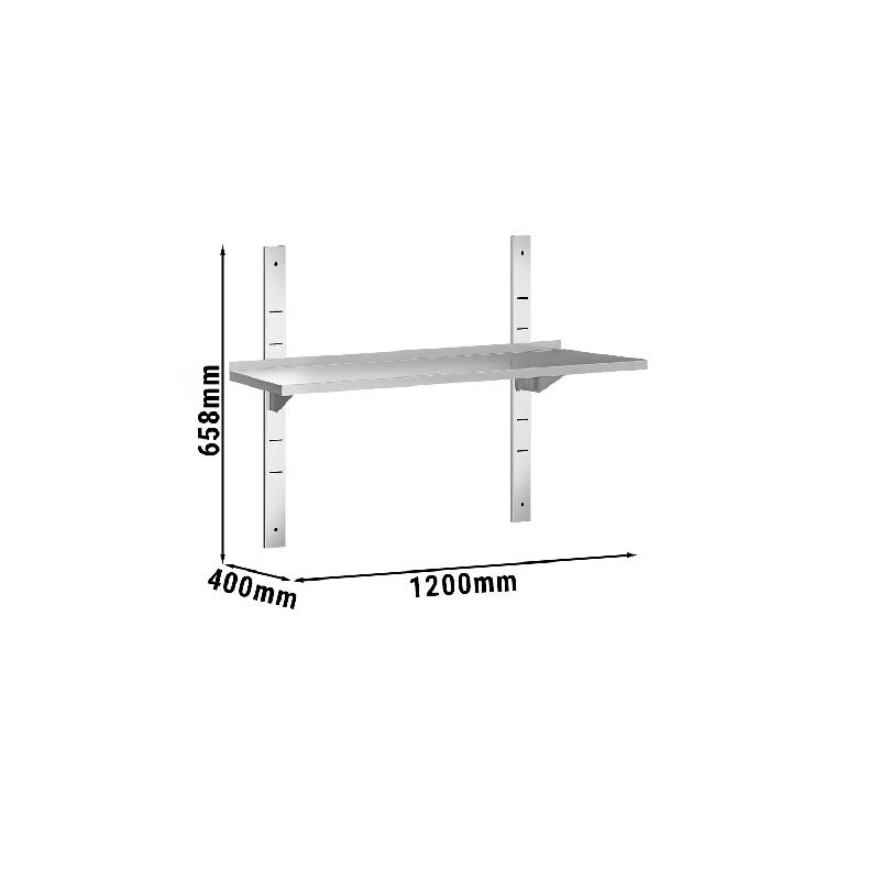 Etagères murales en inox 1 niveau Profondeur 400 mm - 1200_2