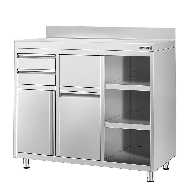 Meuble inox pour machine à café - 1200 x 600 mm - 2 tiroirs_2
