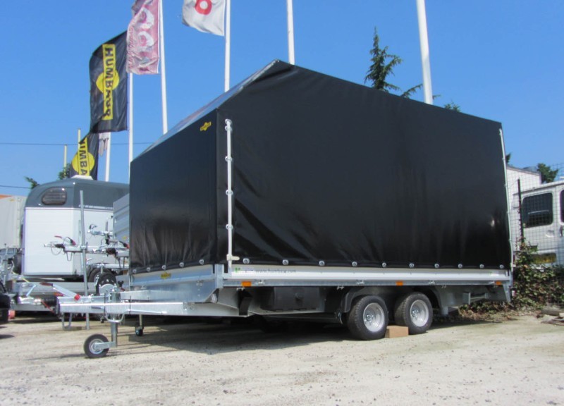 Remorque plateau Humbaur HN 304121 - 2 essieux, roues surbaissées, ridelles alu, PTAC 3000 kg_2