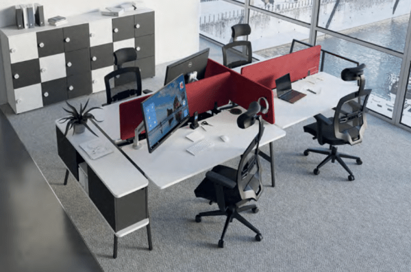 Bureau open space collaboratif flexible et modulaire - Alto - Buronomic avec plateaux ergonomiques et connectique intégrée_2