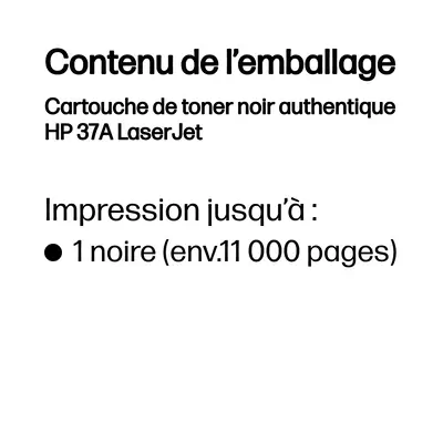 Cartouche de toner noir authentique HP 37A LaserJet_2