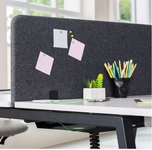 CS-A - Bureau open space 2 personnes - Kollori - Design sobre avec plateau coulissant et piétement A_2