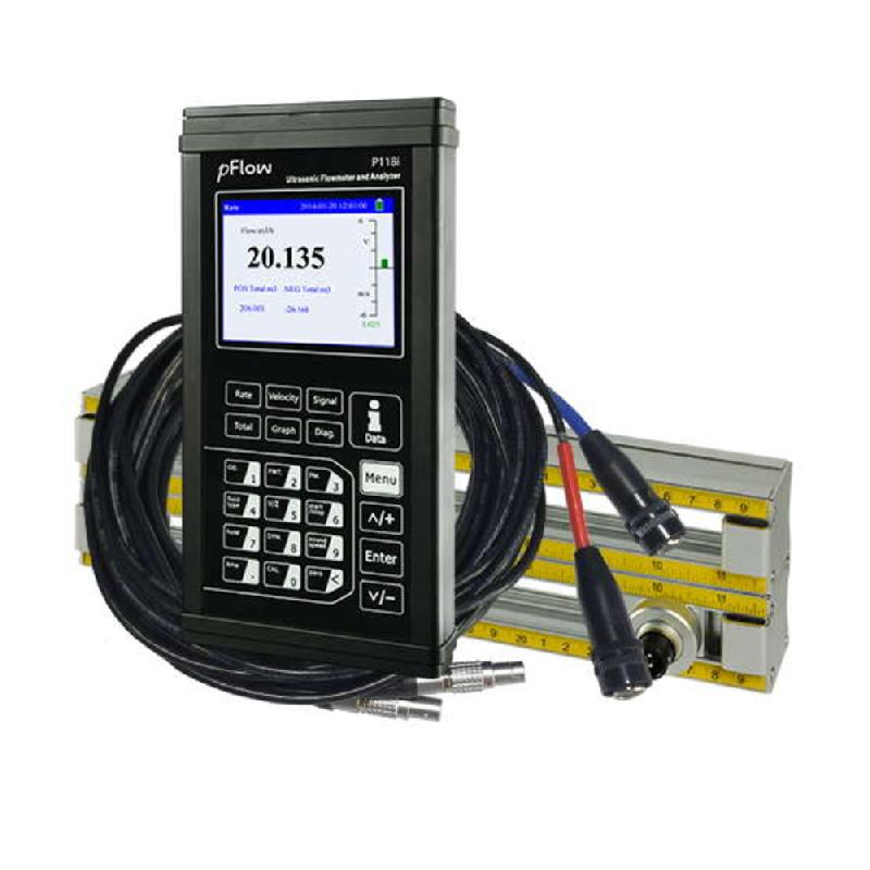 P118I-KIT - Kit débitmètre à ultrasons portable de précision en mallette avec deux transducteurs sur réglette et accessoires_2