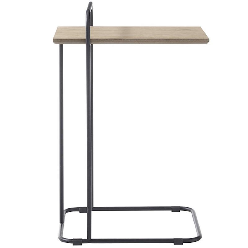 Table basse Enola - Placage chêne massif huilé - Piètement métal noir - Style industriel contemporain_2