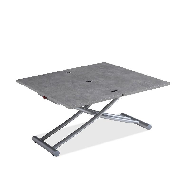 Table basse relevable extensible Colibri - ultra compacte - mélaminé finition béton - 100 x 45/90 cm - réglable 35 à 76 cm_2