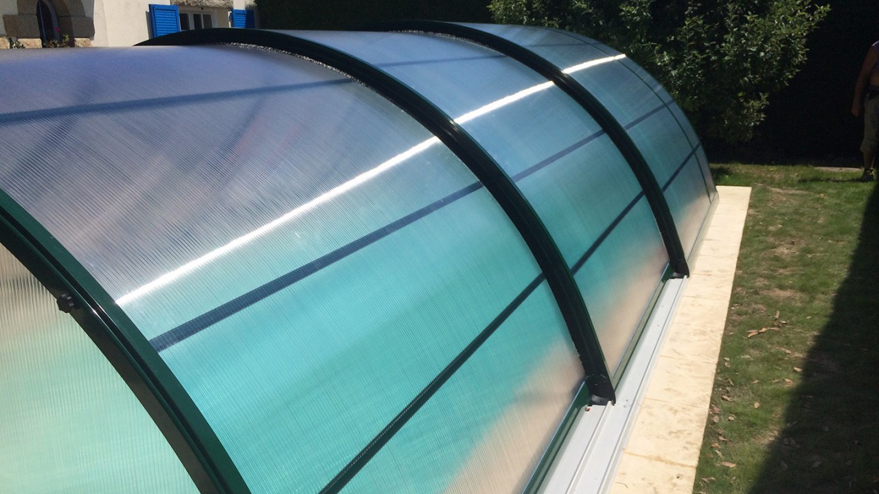 Abri piscine madeira mix / télescopique / en polyarbonate_2