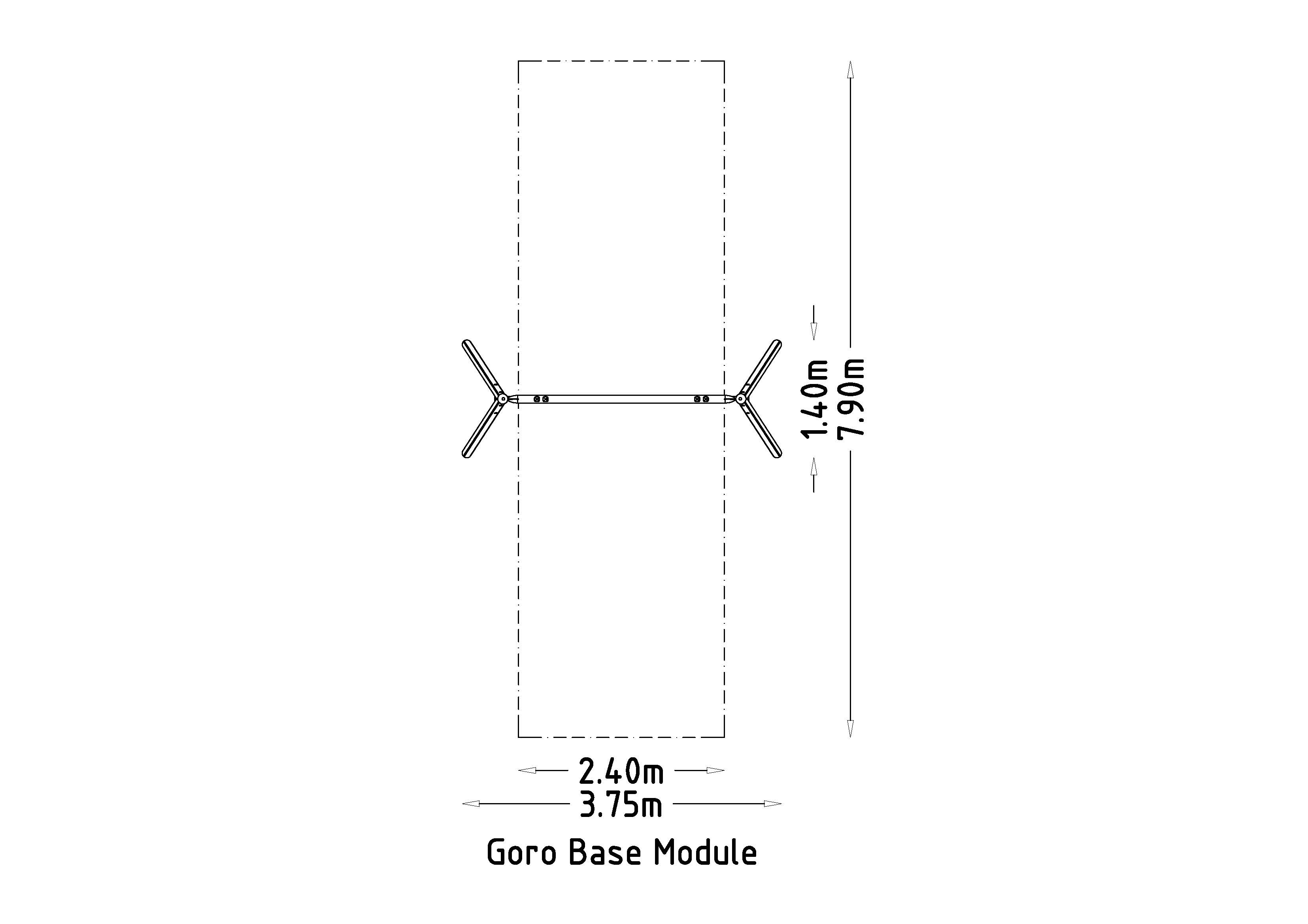 Balançoire Goro Wooden Post - Module de base galvanisé - Fondation à enterrer - réf 8078143 - Hags_2