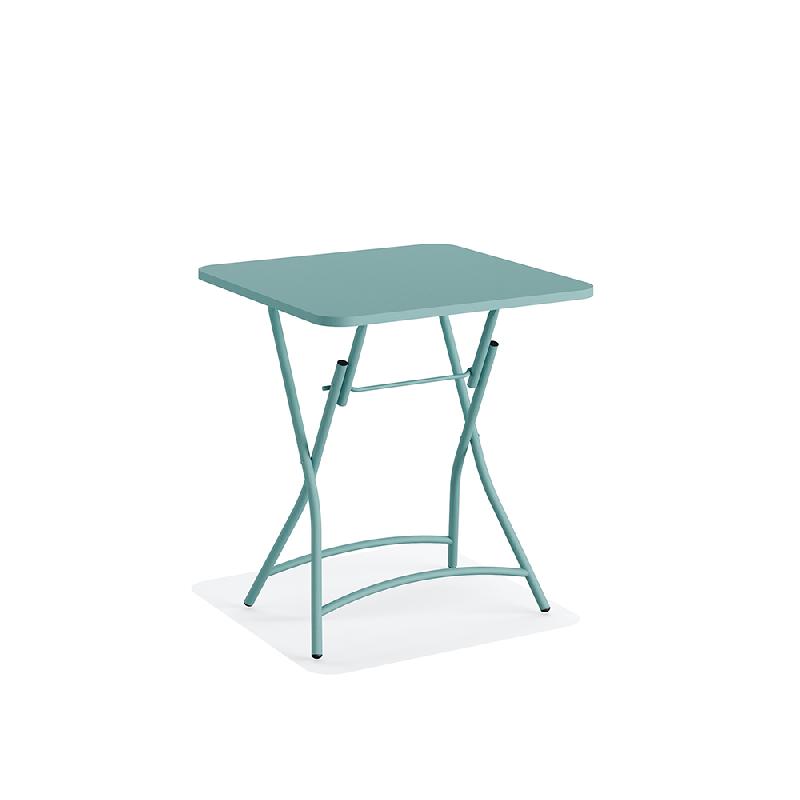 Breeze - Table de bistrot pliable 60x60 cm en métal Bleu_2