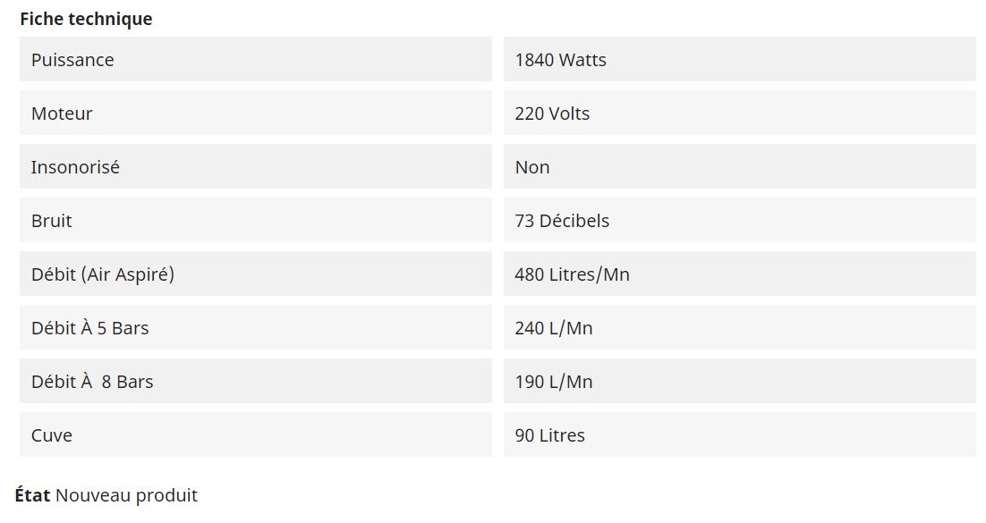 Compresseur Extrême 4 - 90 L - 1400 tr/min - 220 V - Nardi Compressori France - Cuve tampon 90 litres_2