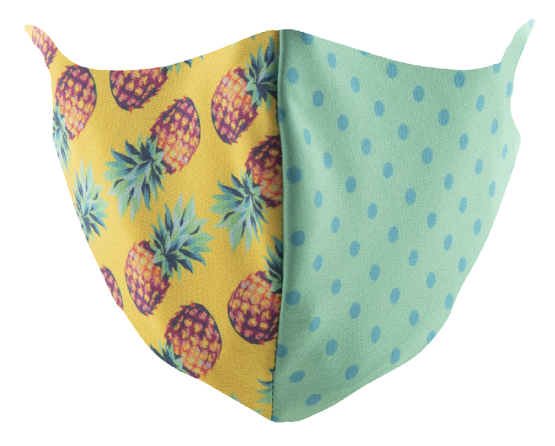 Masque facial personnalisé - lavable, réutilisable, taille adulte, impression sublimation - 2 couches polyester et coton_2