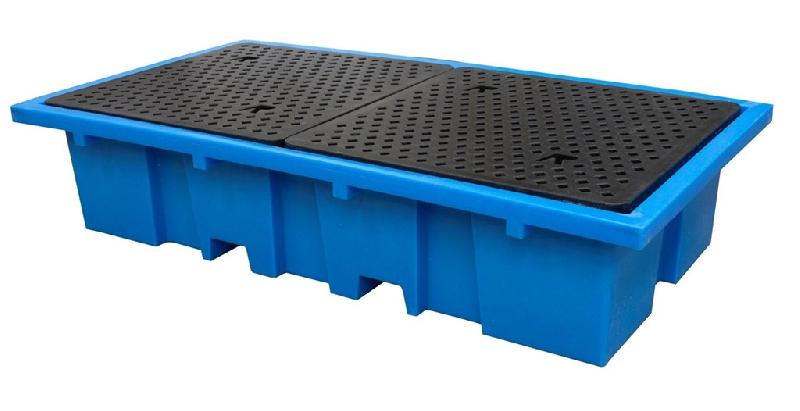 Bac de rétention en acier galvanisé - pour 2 cuves ou 8 fûts - avec caillebotis et plates-formes amovibles_2