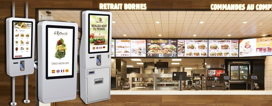 Borne avec monnayeur CASHDRO intégré  : T-QUIOSK 230 - Paiement CB   Espèces_2