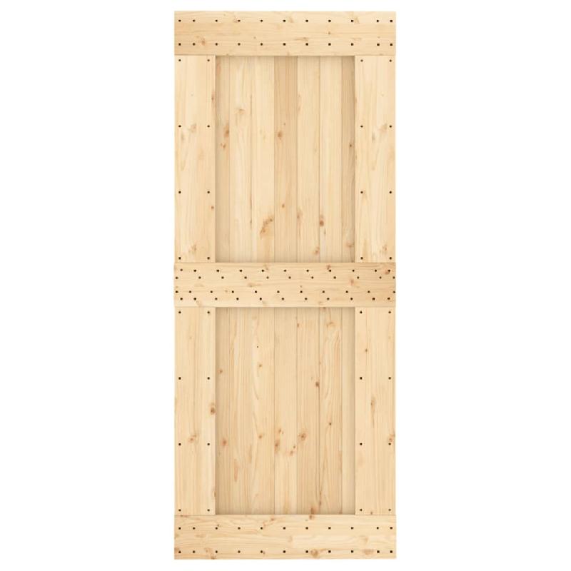 Vidaxl porte coulissante et kit de quincaillerie 85x210 cm pin massif 3203221_2
