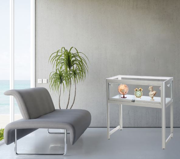 Vitrine d'exposition table /comptoir Aluminium Noir led Réf : 2228413_2