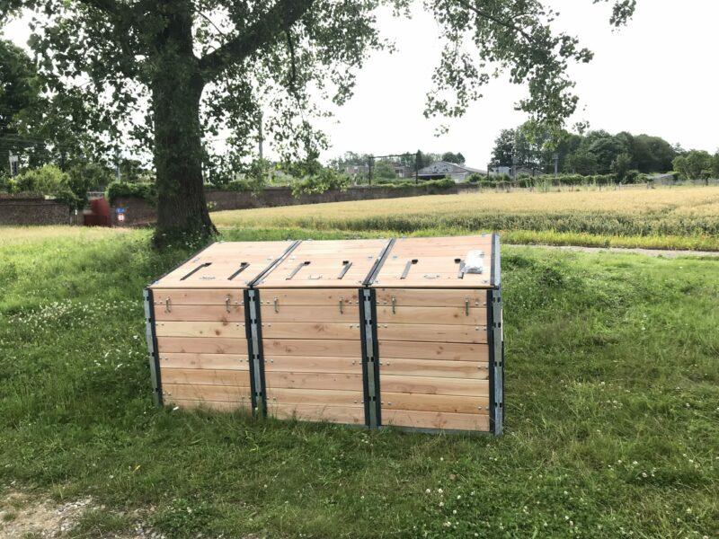 Composteur collectif 3 cellules - 1000L, 1500L, 2000L - Résineux raboté/Douglas raboté_2