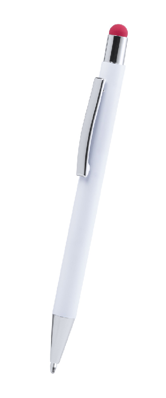 Stylo à bille stylet en aluminium - gravure colorée - encre bleue - couleur rouge_2
