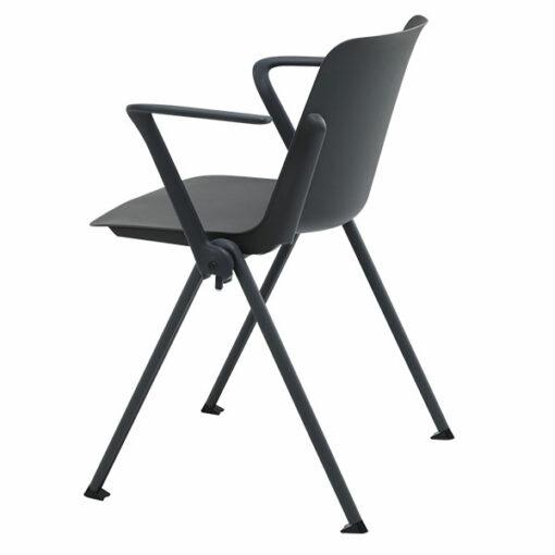Chaise empilable visiteur 4 pieds avec accoudoirs MIA - neuf - coque polypropylène - piétement époxy grainé_2