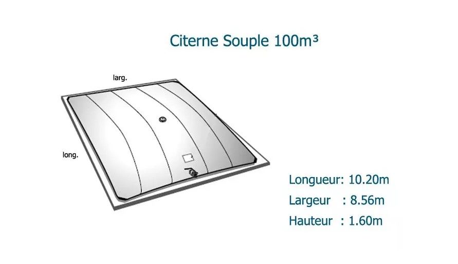 Citerne souple eau potable WP1100 - NEATFX - 100 m³ - Toile EXOM ACS - Polyester double face PVC_2