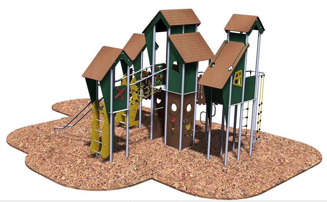 Structure de jeux inox 3 tours gamme Terra - TE184 pour enfants dès 3 ans_2