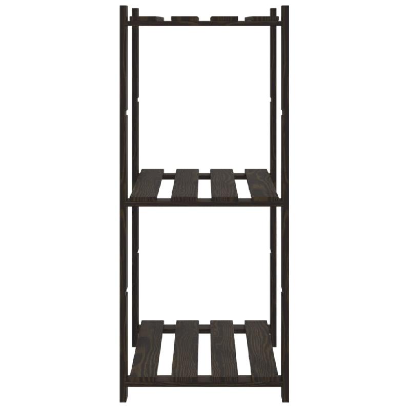 Vidaxl support de rangement à 3 niveaux noir 60x38x90 cm bois pin 373409_2