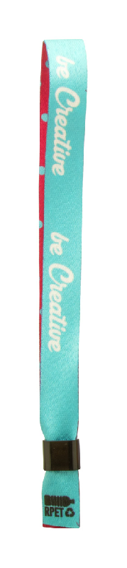 Bracelet festival personnalisable en polyester RPET - fermoir plastique coloré - impression recto-verso_2