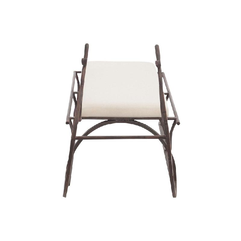 Banc luge en métal marron - assise blanche rembourrée en mousse - design élégant et original_2