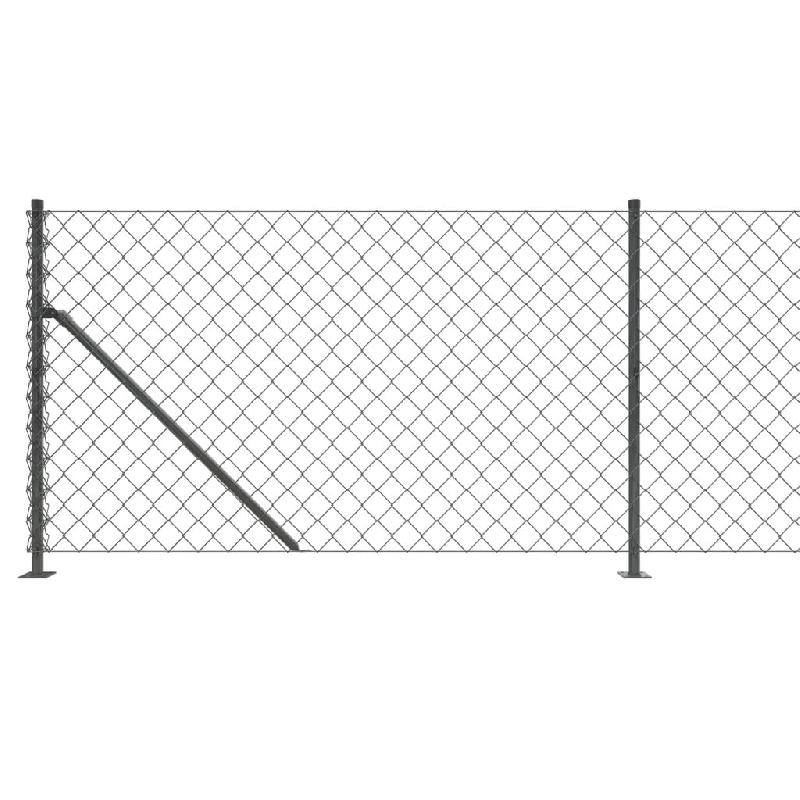 Vidaxl clôture à mailles losangées avec bride anthracite 0,8x25 m 153992_2