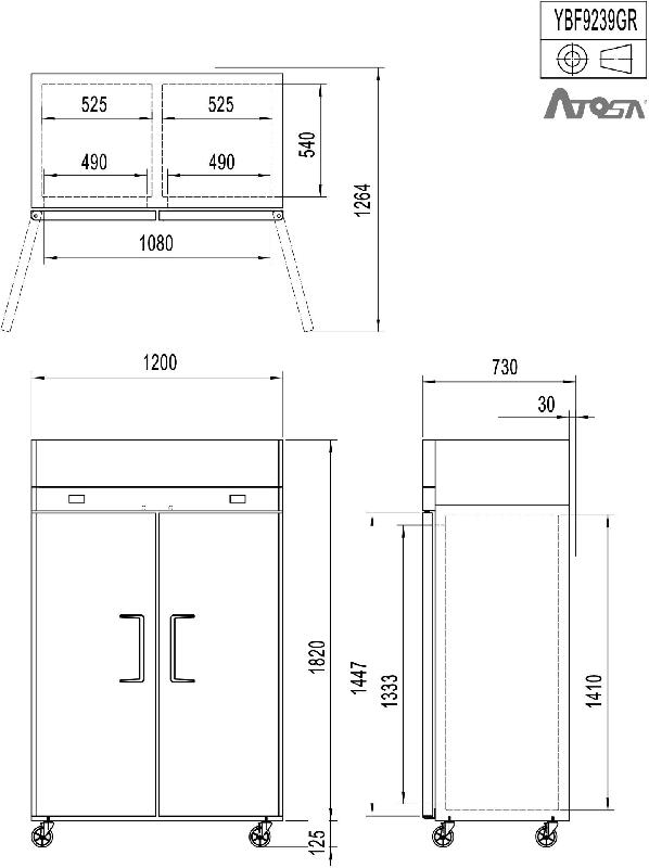 Armoire réfrigérée compacte bi-température 2portes 420/420L ATOSA_2
