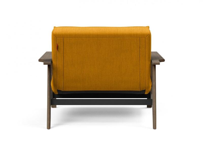 Fauteuil design convertible Innovation Living Splitback Frej - Elegance Burned Curry - Lit 90x115 cm - Accoudoirs en chêne fumé_2