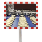Miroir plat de contrôle Rouge et Blanc - 280 x 360 mm - Garantie 6 ans - Réflecteur Poly+ anti-UV et antivandalisme_2