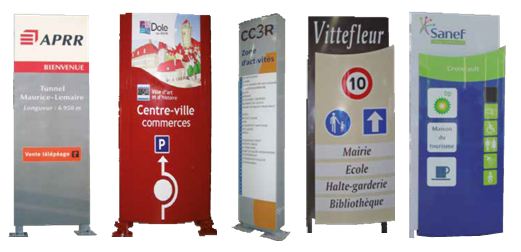 Totem extérieur pour signalisation publicitaire, idéal positionné à l'entrée de votre établissement ou dans un flux circulatoire_2