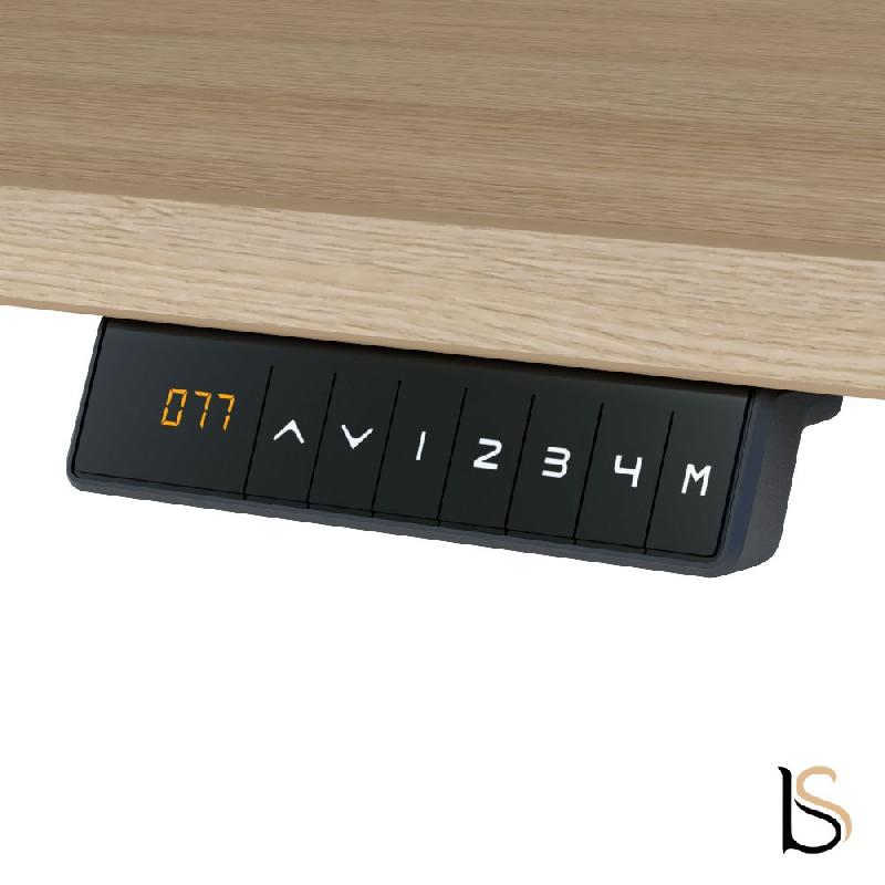 Bureau d'angle réglable TRAM - Mobel Linea - 180, Blanc, Acacia foncé_2