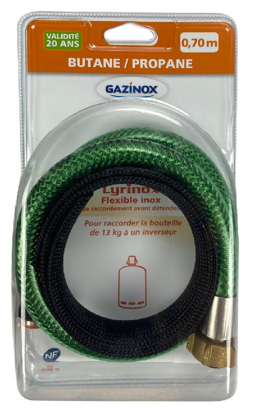 Lyre de raccordement inox GAZINOX - Pour gaz butane/propane - Bouteille 70cm - Longueur 0.7m - Pression max 20 bar_2