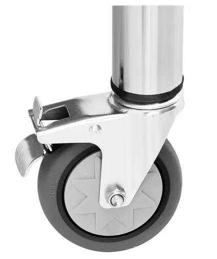 Table en inox avec étagère 120x60 cm sur roulettes_2