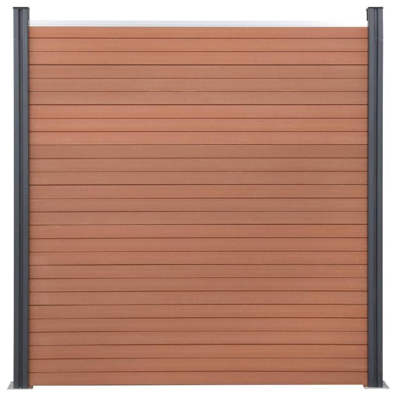 Vidaxl ensemble de panneaux de clôture marron 699x186 cm wpc 3211832_2