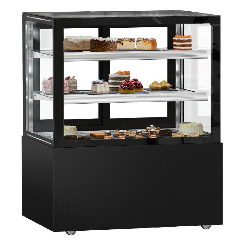Vitrine réfrigérée pour pâtisserie MADRID - 1000 mm - 2 étagères - Noir_2