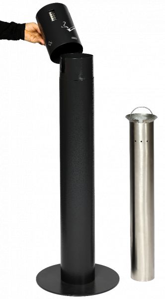 Cendrier sur pied dôme XL 12L en acier - Résistant aux intempéries - Anthracite_2