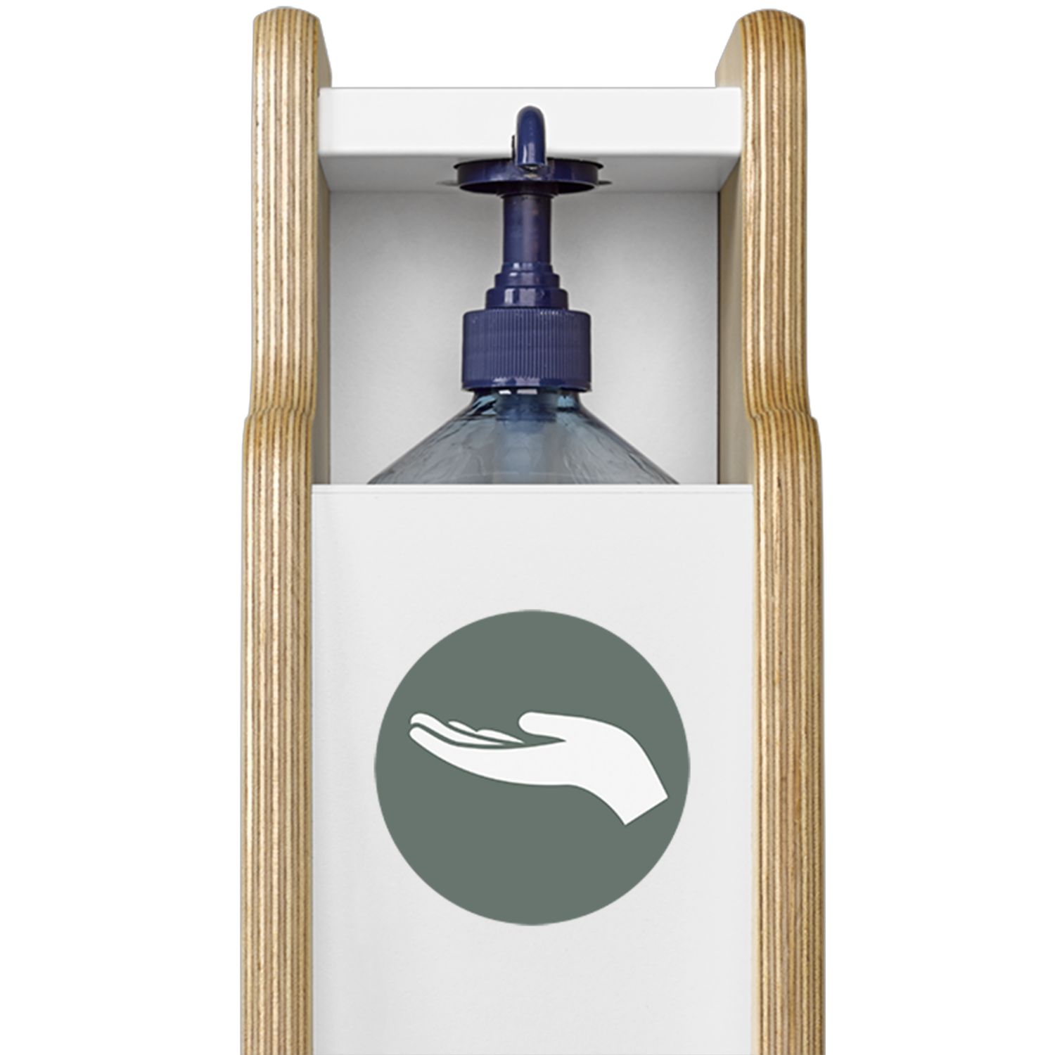 L'hydro blanche personnalisée - Borne avec pédale mécanique - Distributeur de gel hydroalcoolique 500 ml - Dimensions : H 106 cm, P 17 cm, L 12 cm_2