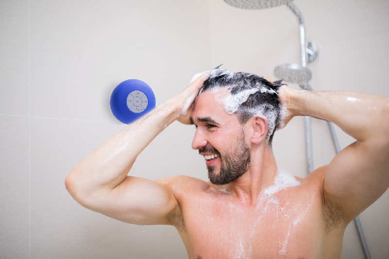 Enceinte Bluetooth étanche IPX4 avec ventouse - Fonction mains libres - Couleur bleue_2