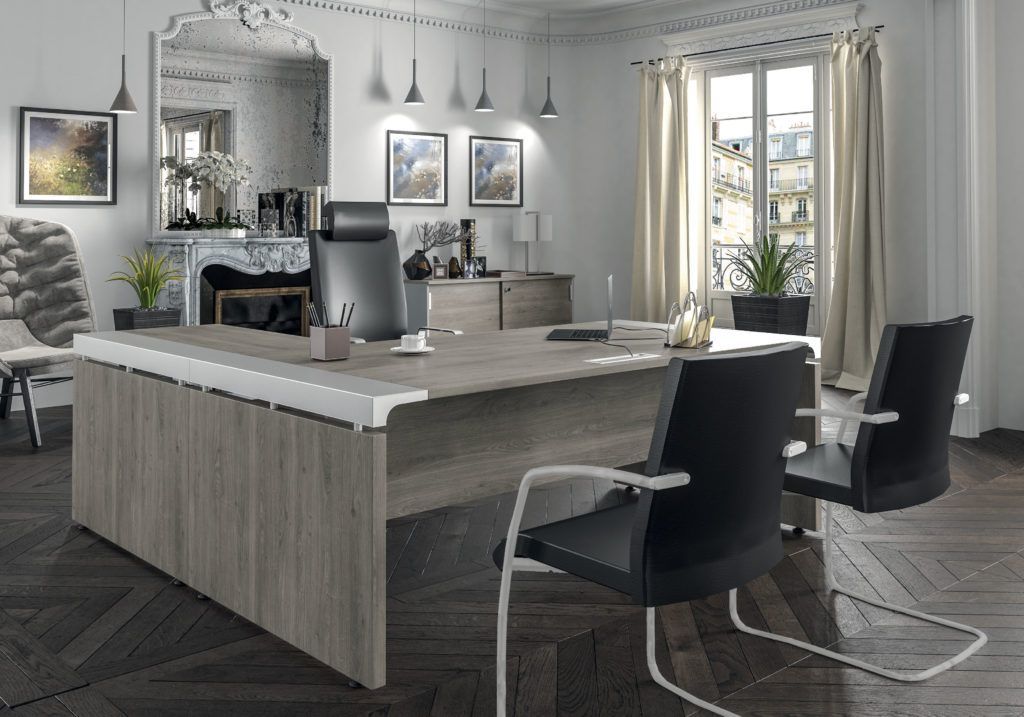 Bureau très moderne et chic, mariage de l'alu et du bois - IXO_2