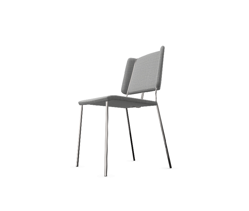 Chaise visiteur tapissée Frankie - Gris_2