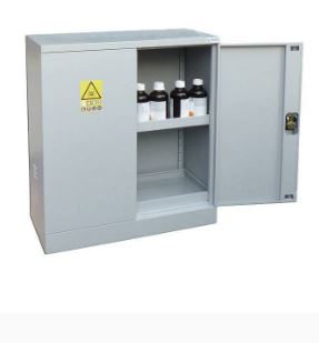 Armoire de sûreté pour produits dangereux - L920 x P420 x H1800 - Réf DDHJ0085 - 240L - Bac de rétention et étagères réglables_2