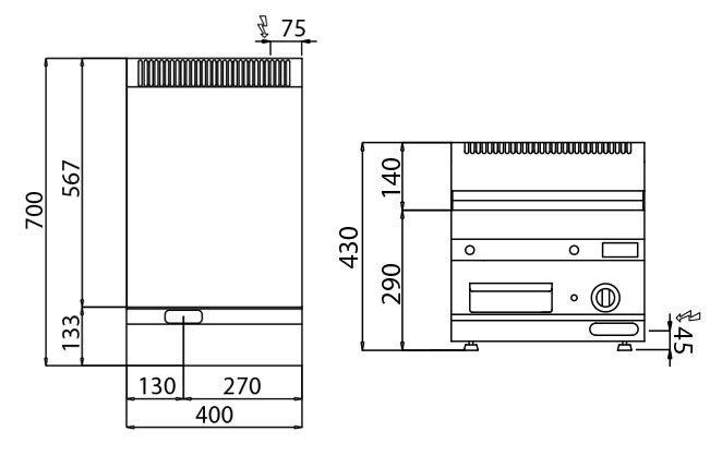 Plaque de cuisson électrique - 4 kW - Lisse - Incluant un socle avec 1 porte  - Mario 700 | GGM -EGK473M-GK466T_2