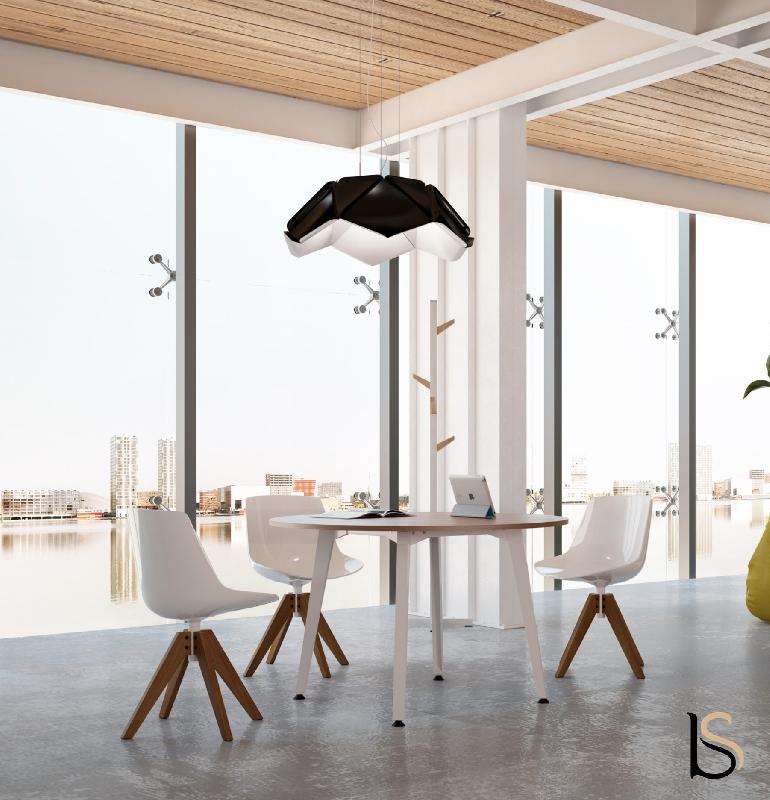 Table de réunion ronde Arky - Non, Blanc, Camel_2