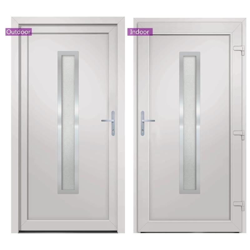 Vidaxl porte d'entrée blanc 108x208 cm pvc 3187896_2