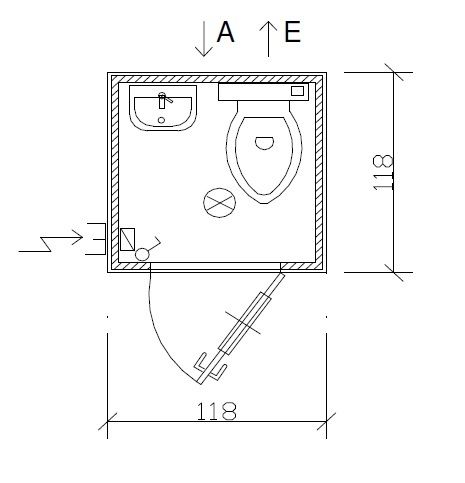 Bungalow sanitaire de chantier avec un WC à l'anglaise et un lave-main - S1_2