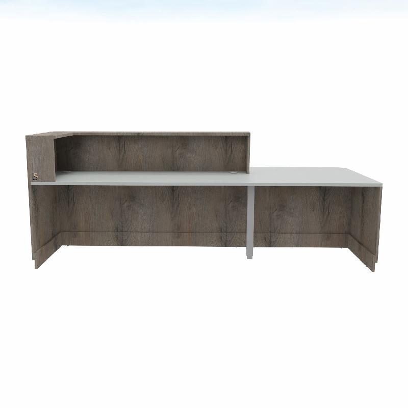 Bureau d'accueil mixte avec PMR Delta Plus - Mobel Linea - Gauche, 282, Chêne grisé_3