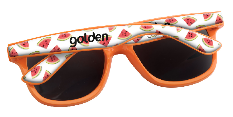 Lunettes de soleil en plastique - Protection UV 400 - Doming sur branches inclus - Couleur orange_2