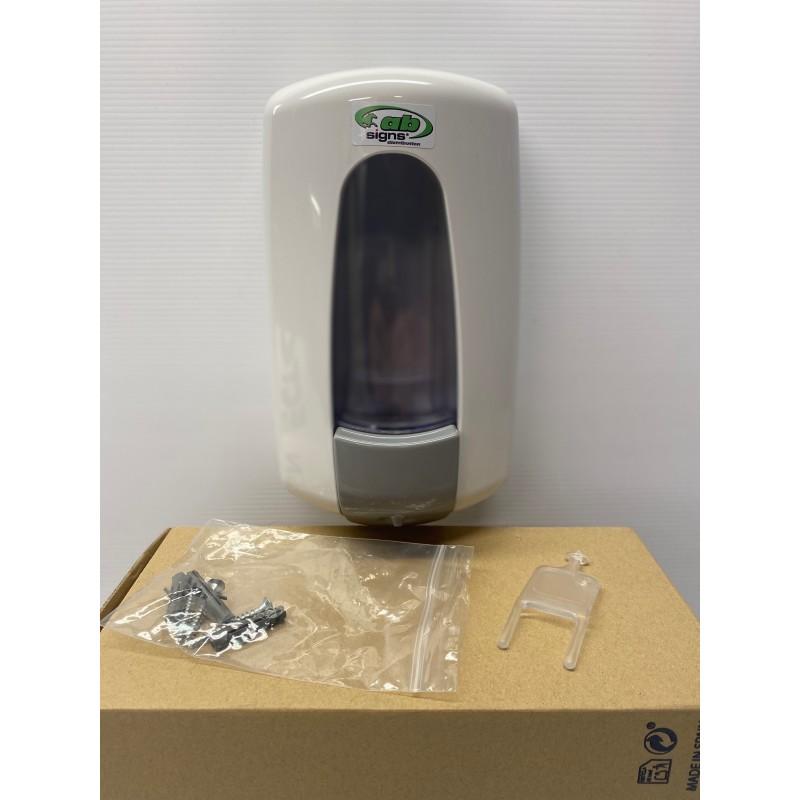 Distributeur manuel de gel hydroalcoolique Absigns - bouton poussoir, réservoir hermétique 0,9L, anti-corrosion et anti-goutte_2