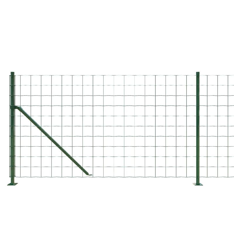 Vidaxl clôture en treillis métallique avec bride vert 0,8x10 m 154176_2